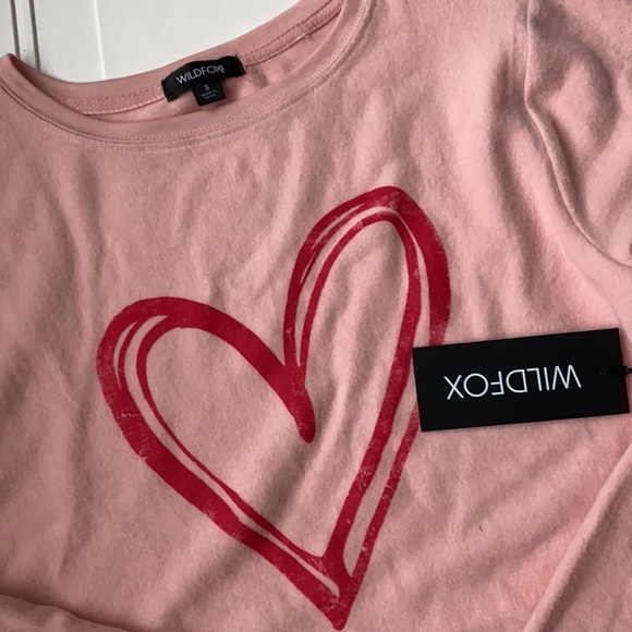 NWT Wildfox Sketchy Heart Sweatshirt Top S - Picture 7 of 7